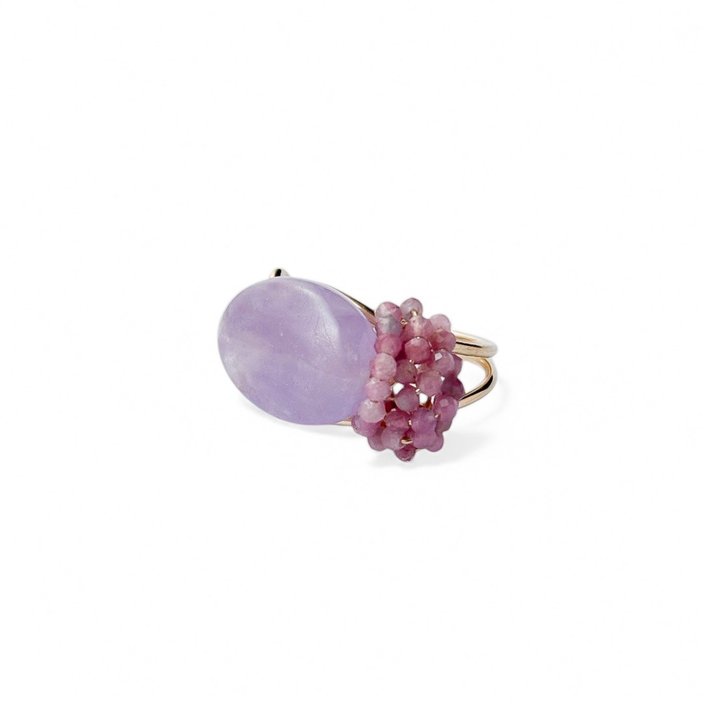 K14GF Amethyst x Pink Tourmaline Ring