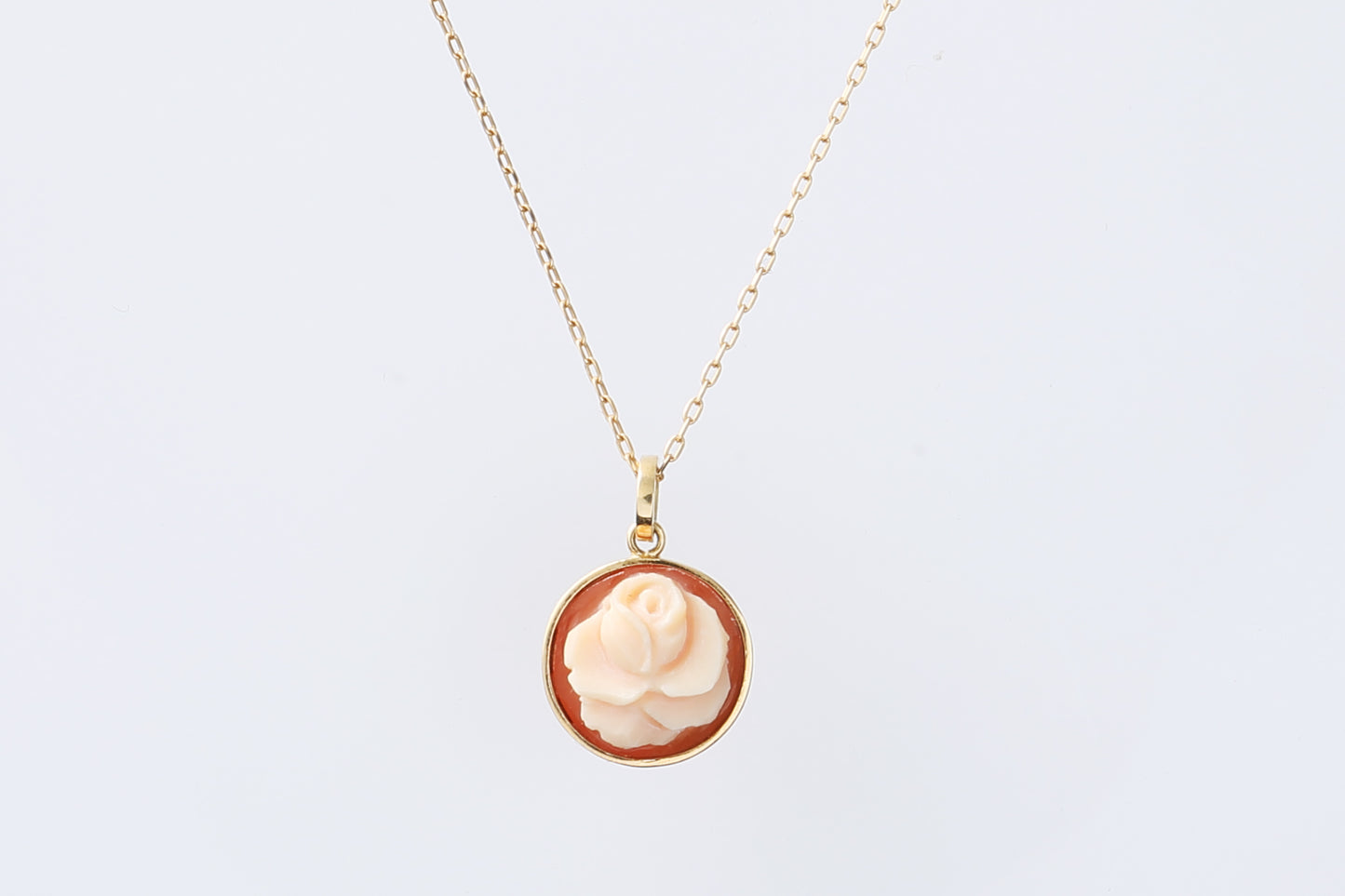 K18 Cornelian Mini Rose Necklace